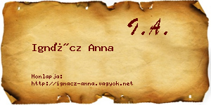 Ignácz Anna névjegykártya